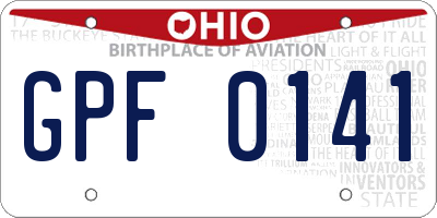 OH license plate GPF0141