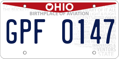 OH license plate GPF0147