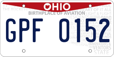 OH license plate GPF0152