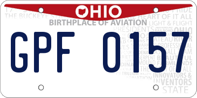 OH license plate GPF0157