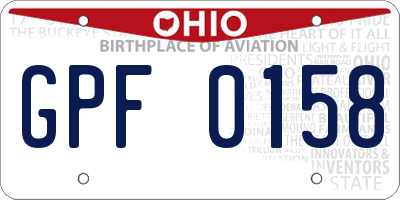 OH license plate GPF0158