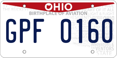 OH license plate GPF0160