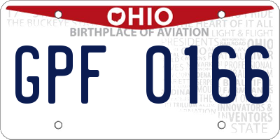 OH license plate GPF0166