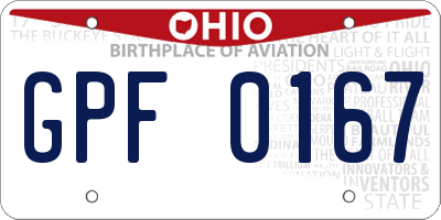 OH license plate GPF0167