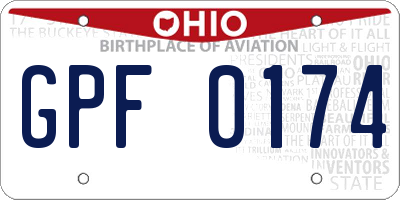 OH license plate GPF0174