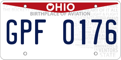 OH license plate GPF0176