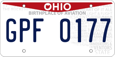 OH license plate GPF0177
