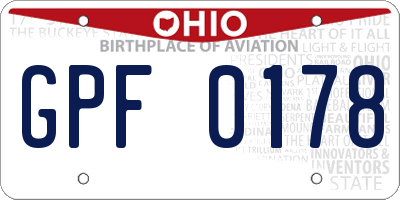OH license plate GPF0178