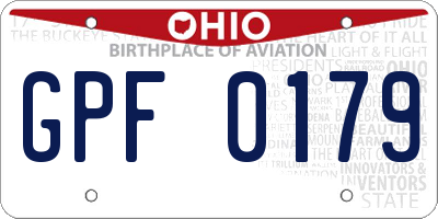 OH license plate GPF0179