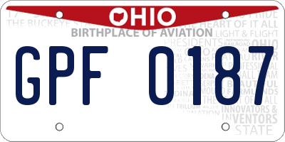 OH license plate GPF0187