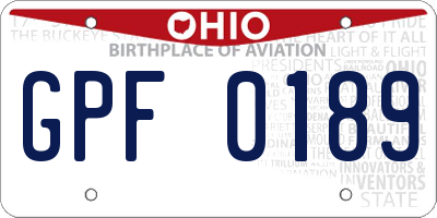 OH license plate GPF0189