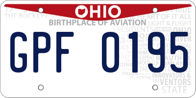 OH license plate GPF0195