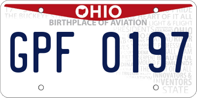 OH license plate GPF0197