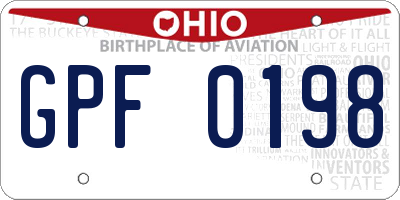 OH license plate GPF0198
