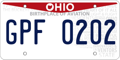 OH license plate GPF0202