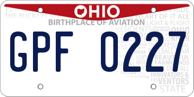 OH license plate GPF0227