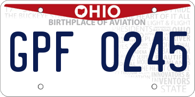 OH license plate GPF0245