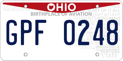 OH license plate GPF0248
