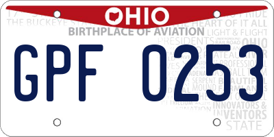 OH license plate GPF0253