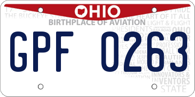 OH license plate GPF0263