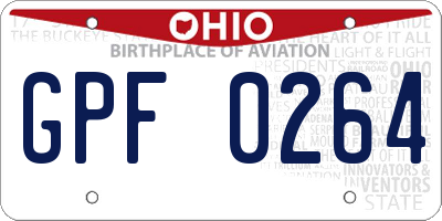 OH license plate GPF0264