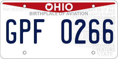OH license plate GPF0266