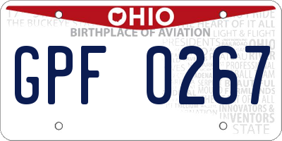 OH license plate GPF0267