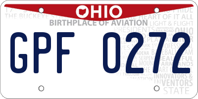 OH license plate GPF0272