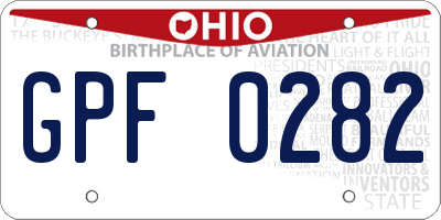 OH license plate GPF0282