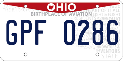 OH license plate GPF0286