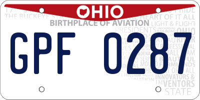 OH license plate GPF0287