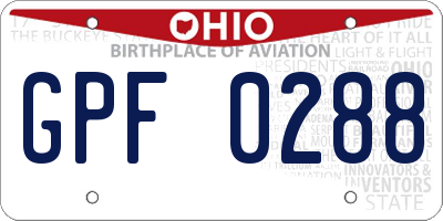 OH license plate GPF0288