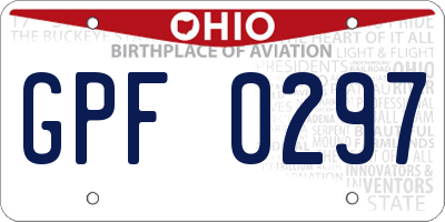 OH license plate GPF0297