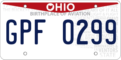 OH license plate GPF0299
