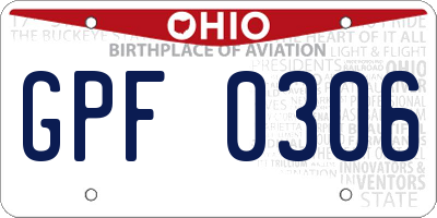 OH license plate GPF0306