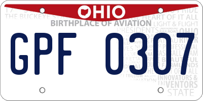 OH license plate GPF0307
