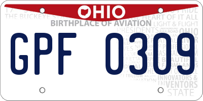 OH license plate GPF0309