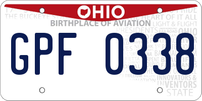 OH license plate GPF0338