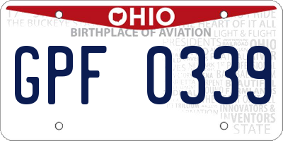 OH license plate GPF0339