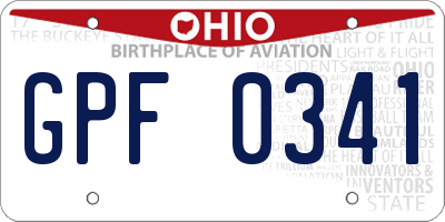 OH license plate GPF0341