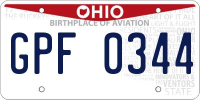 OH license plate GPF0344