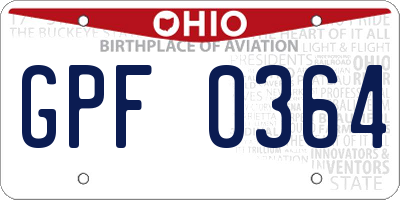 OH license plate GPF0364