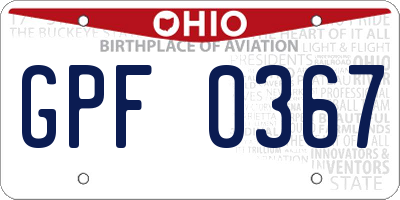 OH license plate GPF0367