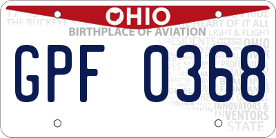 OH license plate GPF0368
