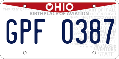 OH license plate GPF0387