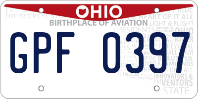 OH license plate GPF0397