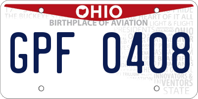 OH license plate GPF0408
