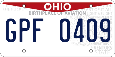 OH license plate GPF0409