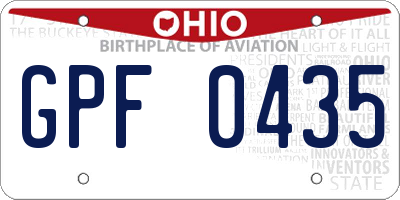 OH license plate GPF0435