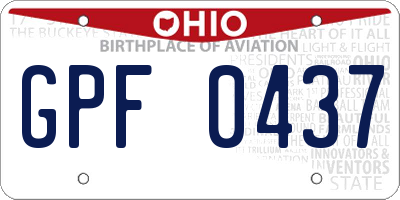 OH license plate GPF0437